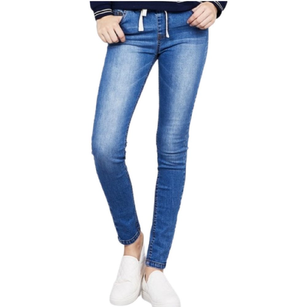 NWT- Denim Drawstring Skinny Joggers